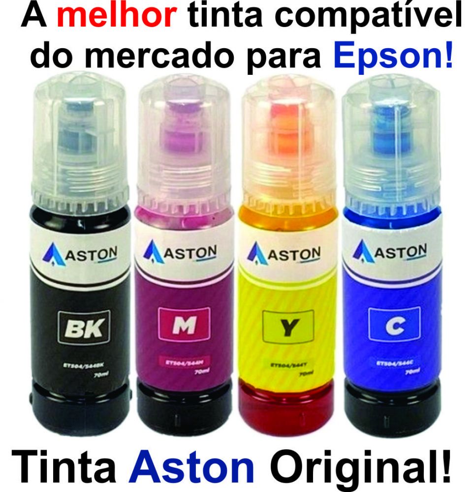 Impressoras Tons E Cores Kit 4 Refis De Tinta Compatível Aston Original 100ml Para Impressoras